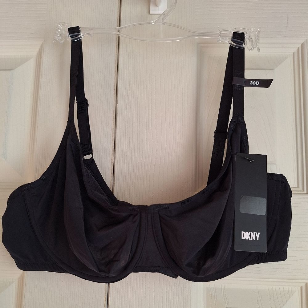 DYNK Table Top Micro Unlined Black Demi Bra Size 38D